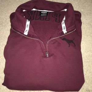 VS PINK half-zip pullover